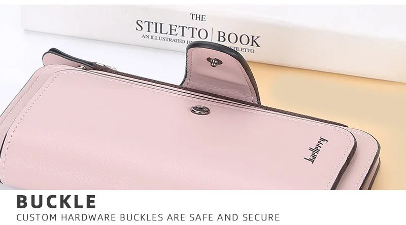 Baellerry 2022 Classic retro Style PU Leather fashion Long Style Wallet For Woman,Lady Vintage Button large capacity purse bag