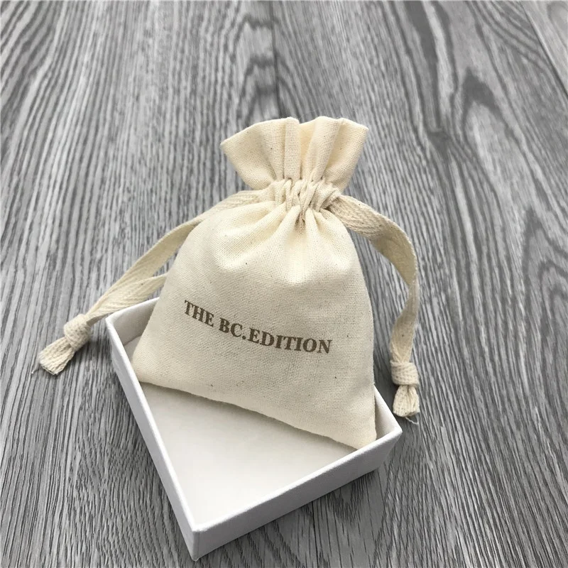 Custom Organic Cotton Bag Small Fabric Gift Pouch