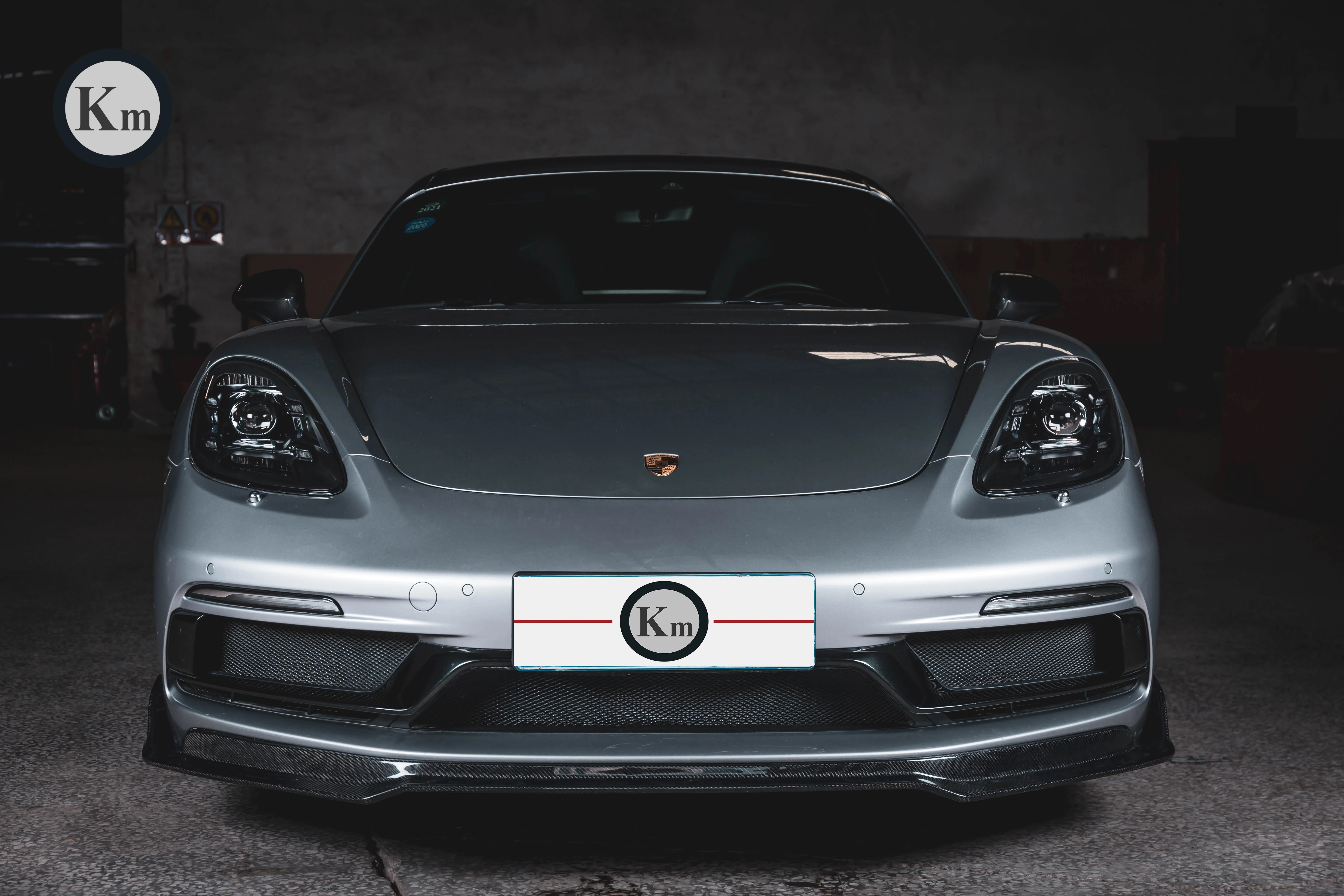 KM  For Porsche cayman boxster 718 982  carbon fiber  rear diffuser rear bumper front lip splitter front bumper 2016-up