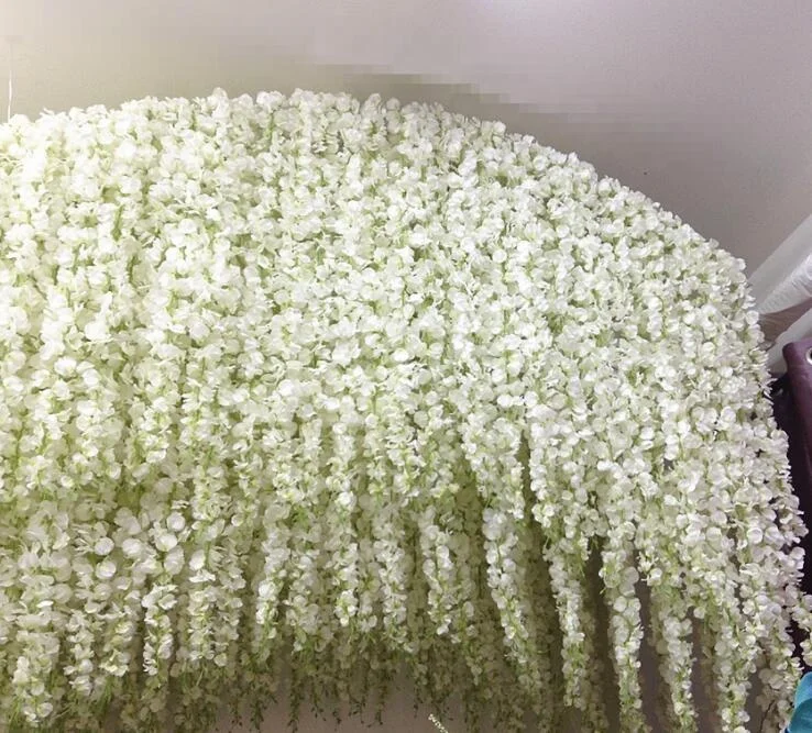 FC5002 Amazon Artificial Silk Wisteria Flowers Vine Hydrangea Flower Hanging Garland for Home Wedding Party