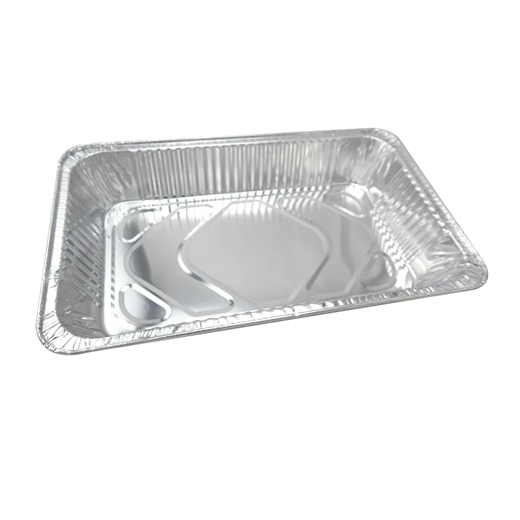 High Quality 8700ml Disposable Aluminium Foil Broiler Take-Out Pan with Lid Big Size Rectangle Baking Pans Metal Tray