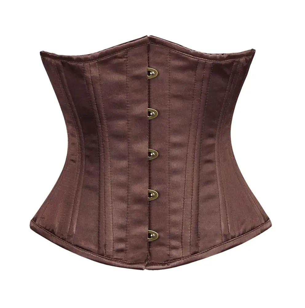 2021 Brown Color Plastic Boned Genuine Leather Women corset in Competitive Prices