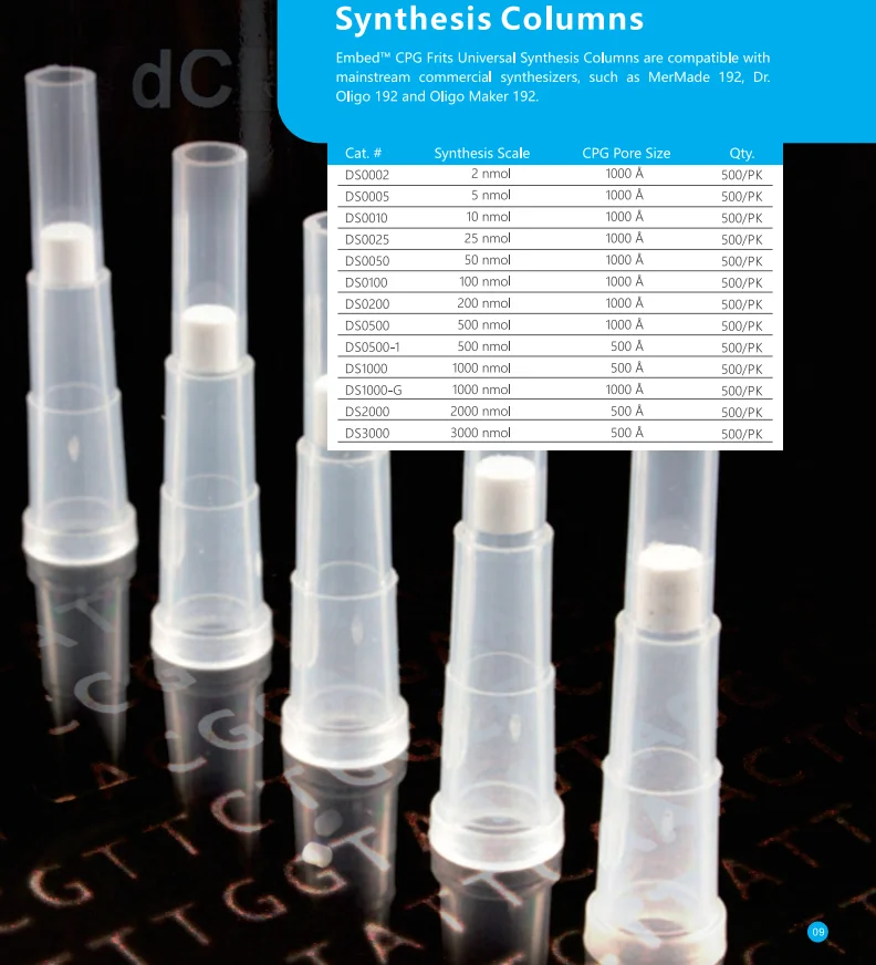 PCR Primers Synthesis Columns Oligo Probes Synthesis Column