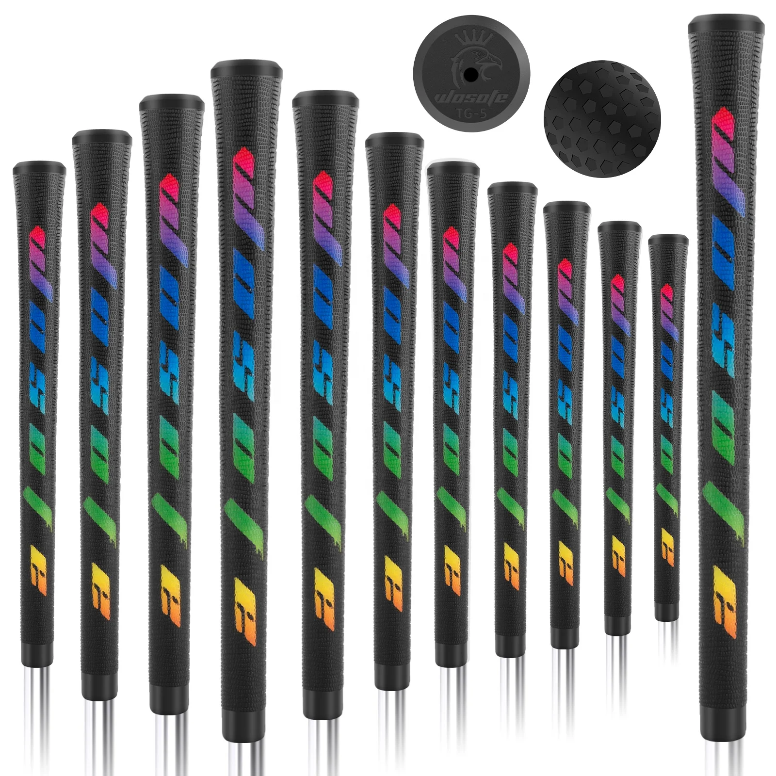 Оптовая продажа, нескользящая прозрачная Мужская ручка для гольфа из термопластичного эластомера среднего размера