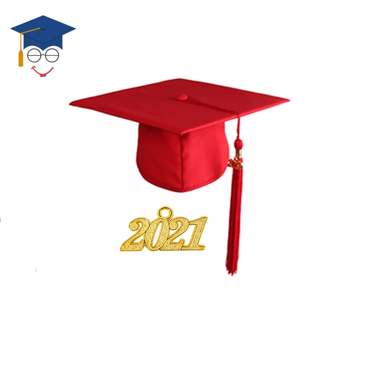 PHOEBEEHotsale Children Clothes Dresses Red Matte Graduation Gown And Stole