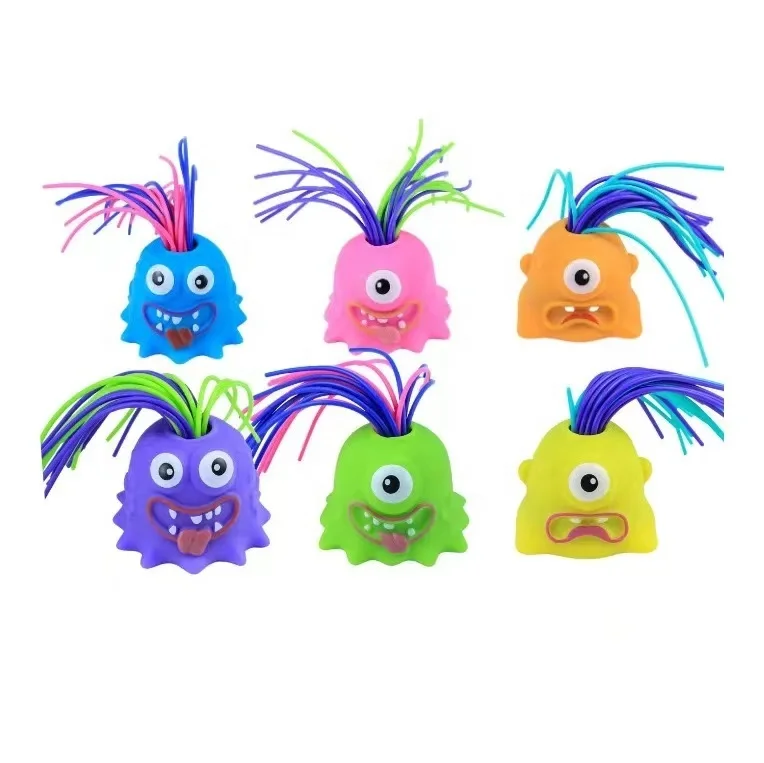 2023 Newest Fidget Toy Novelty Funny Stress Relief Anti Anxiety Toys Colorful Screaming Monster Pull Its Hair Toys For Kids