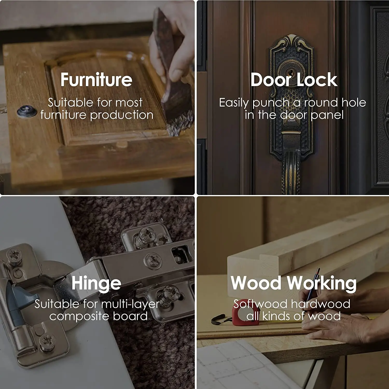 Forstner Bit Set 16 Pcs - Wood Drilling, Forstner Drill Bit with Center Positioning