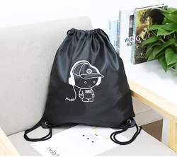 Cheap Custom Made RPET Promotional Travel Polyester Backpacks Drawstring Bag With Customized Printing Pattern Luminous ink