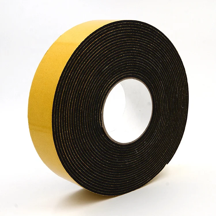 3mm thick single side nitrile pvc rubber window seal construction thermal foam insulation adhesive tape for repairing