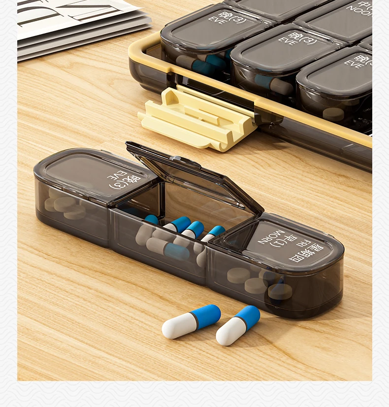 Large Weekly Pill Organizer, 7 Day Portable Pill Box Case for Vitamin, Cod Liver Oil, Pills, Supplements