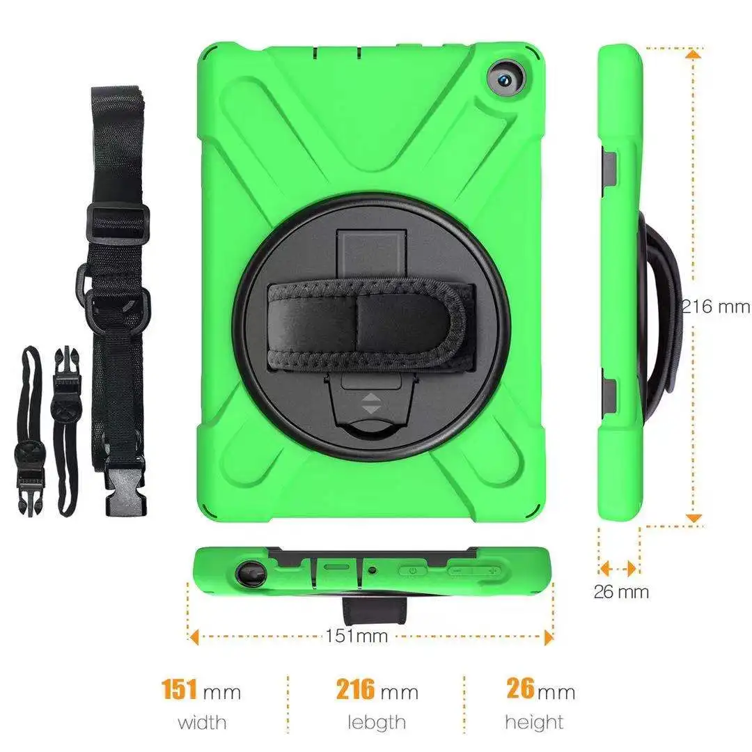 Amazon Best Seller KID-Proof Tablet Case Cover Silcone Shockproof With Hand Strap Holder For Fire Kindle 2020 HD8  HD 10 Plus