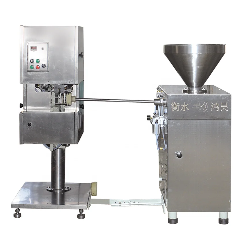 automatic double clipping machine/quantified sausage stuffer/pneumatic quantified filler double aluminum wire clipper machine