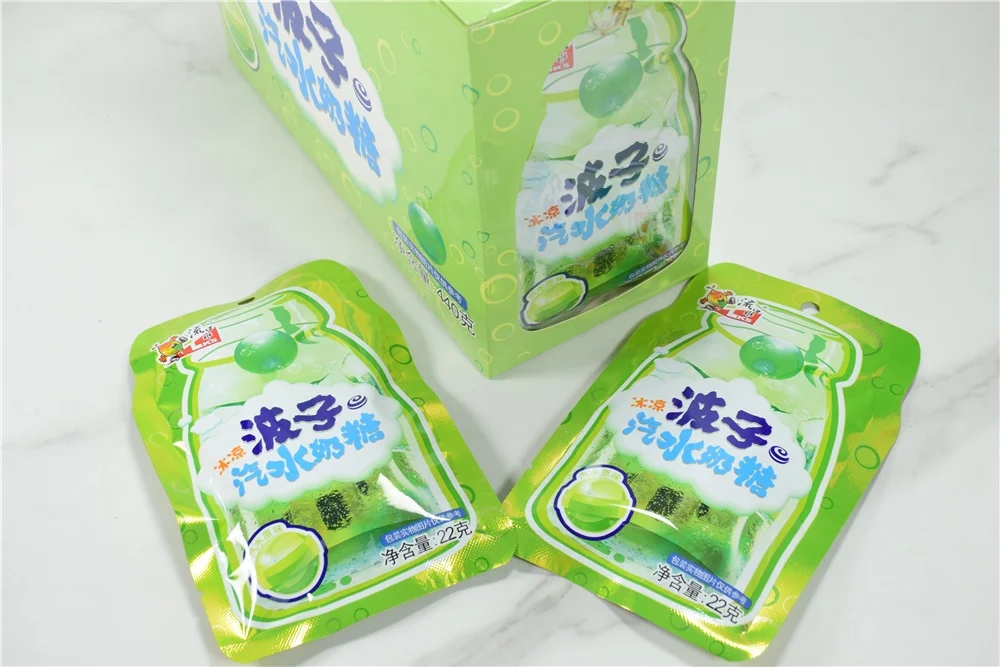 Newest Custom Soda Milk Sweets Candy China Factory Custom Strawberry Blueberry Milk Candy Custom Candies Manufacturers