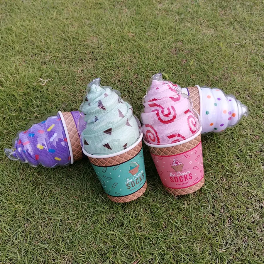 custom ice cream cup packaging cotton women socks