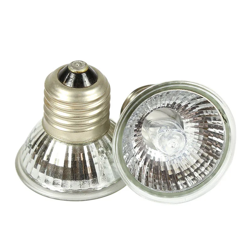 Low Heat 25W 50W 75W UV Halogen Lamp Bulb Full Spectrum UVA UVB 3.0 Reptile Basking Spot Light Lamp
