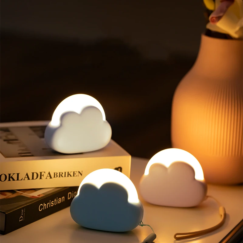 Factory Silicone Strap USB Type C Led Bedside Table Baby Kid Home Room Decoration Rechargeable Night Light Lamp For Bedroom