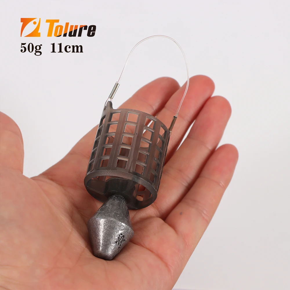 Tolure 50g Lead Transparent Method feeder Outdoor Activities Fish Feeder Mould Fishing Trap Cages fishing tackle