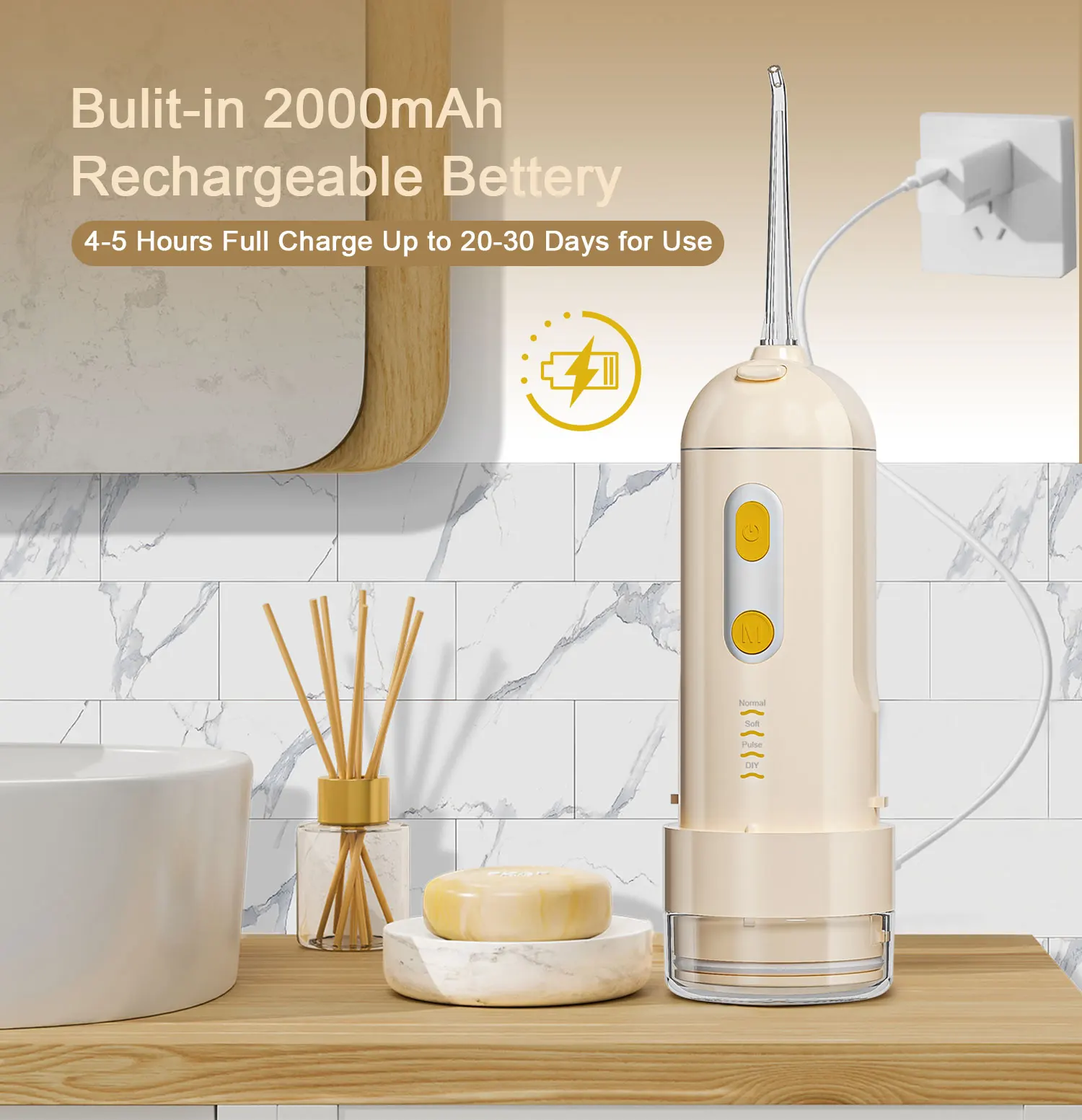 Wholesale Custom Water Flosser Oral Irrigator Portable IPX7 Waterproof  Teeth Cleaner Oral Irrigator Water Dental Jet