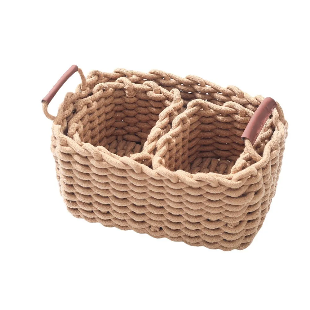 Cotton Stylish Rope Nursery Storage Bin Portable Tote Bag Baby Diaper Caddy