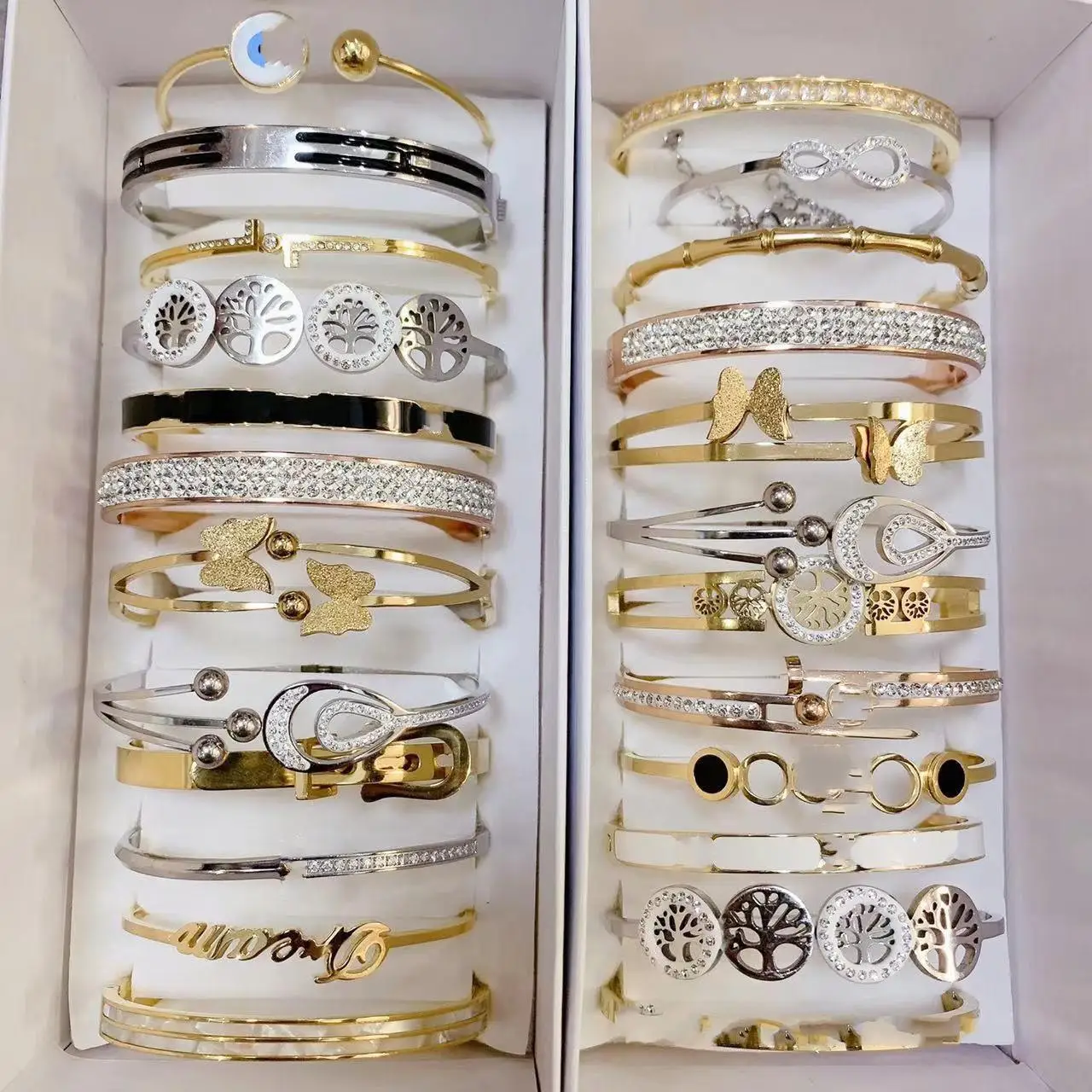 Luxury Designer Brand Jewelry Inspired Stainless Steel No Tarnish No Fade Bracelets Bangles For Women