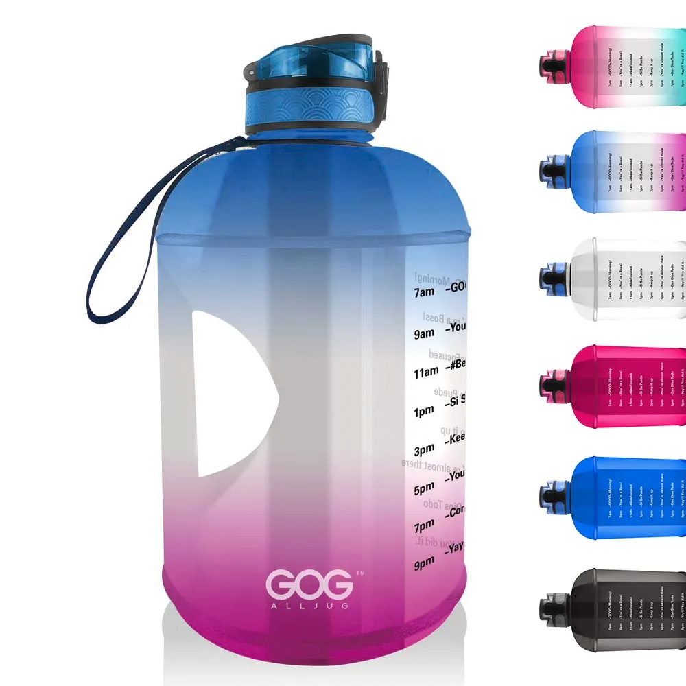 OEM/ODM Amazon hot selling Big BPA free plastic one gallon sports water bottle with time marker