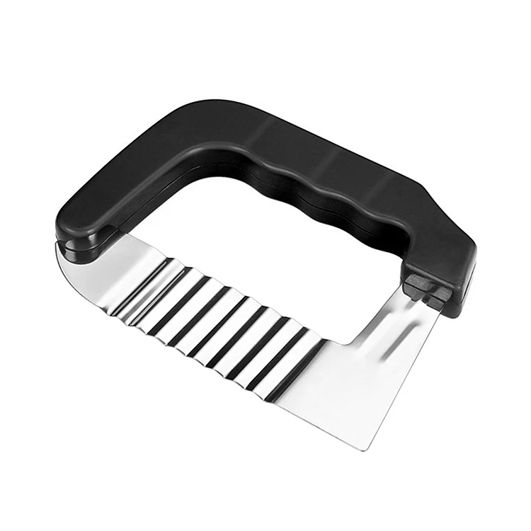 Kitchen Cooking Gadget Plastic Handle Vegetable Cutter Stainless Steel Potato Curly Fry Cutter