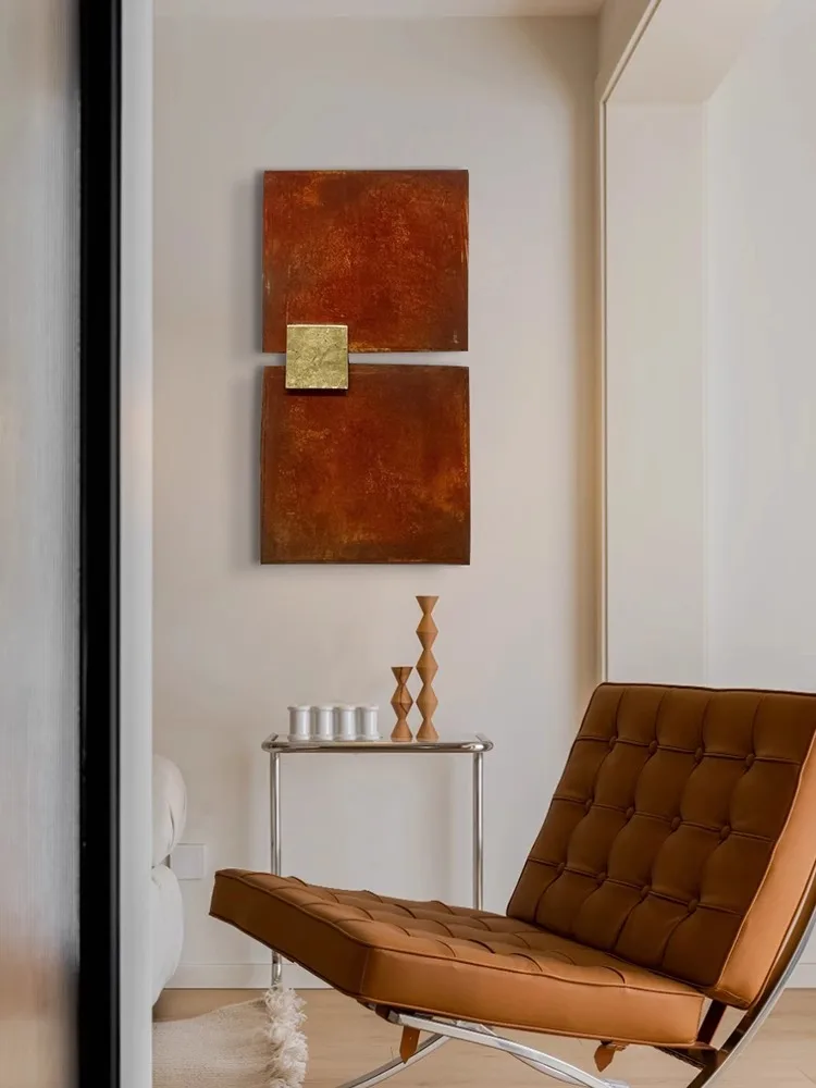 Interior Design Home Decor High Grade Wabi-sabi Wall Art Acrylic Gold Foil Painting Abstract Mixed Media Artwork Decoration