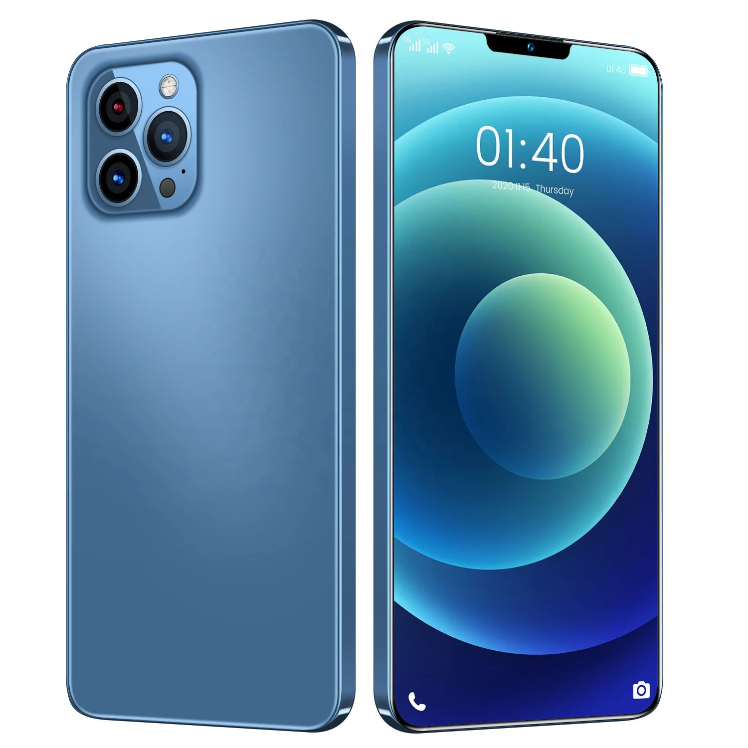  Мобильный телефон Phone12 Pro Max 512 ГБ распознавание лица разблокировка по отпечатку пальца сотовый с поддержкой двух карт смартфон двойным режимом