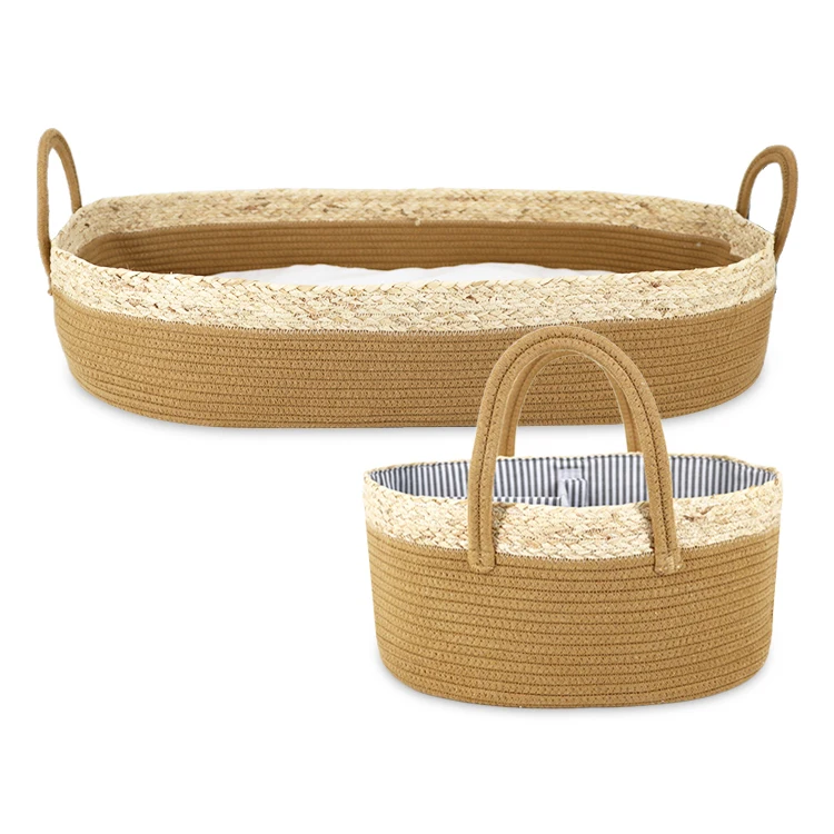 premium oval foldable nursery baby changing basket for the newborns