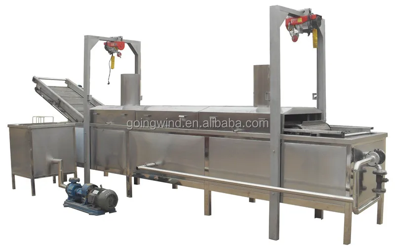 Automatic continuous belt frying machine auto industrial conveyor fryer line electric gas fry equipment cheap price for sale