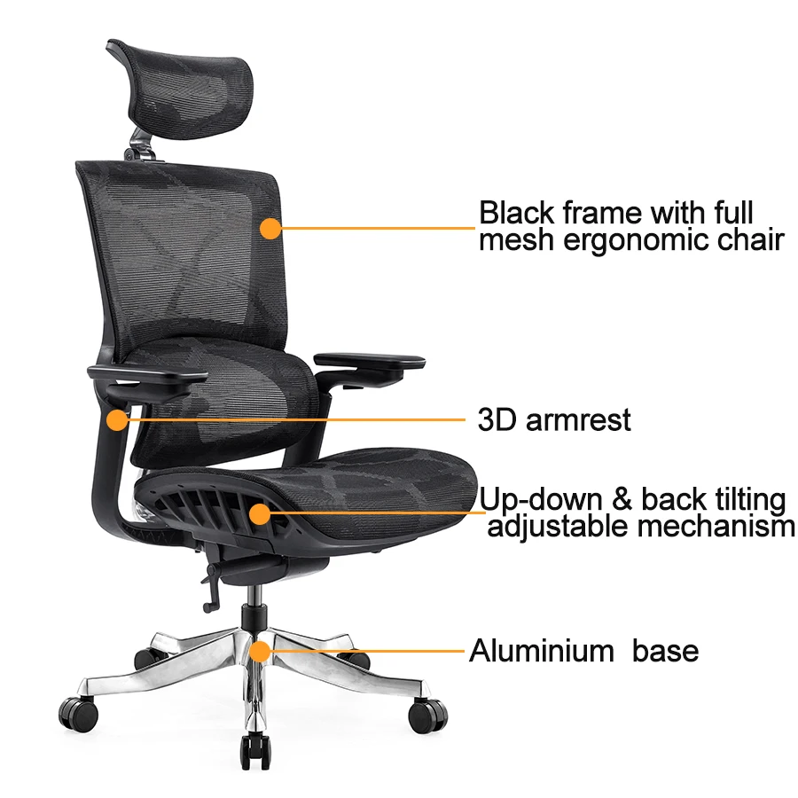 Massive  ocean  manufacturer silla ergonomics lift swivel full  mesh office chair, 3d armrest lifting executive office chair
