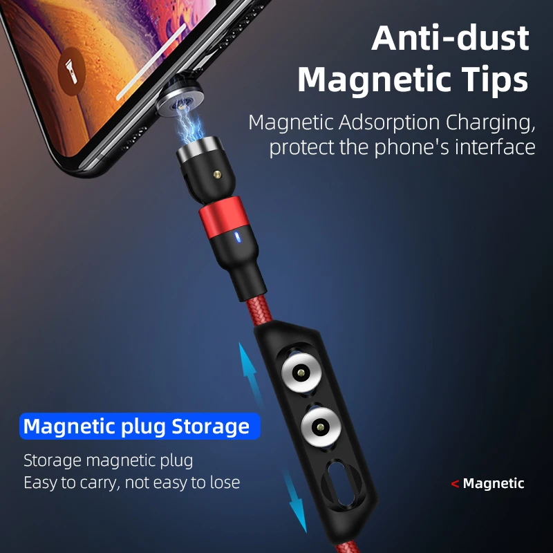 
360 Rotate magnetic phone charger cable and Straight Use magnetic usb charging cable 