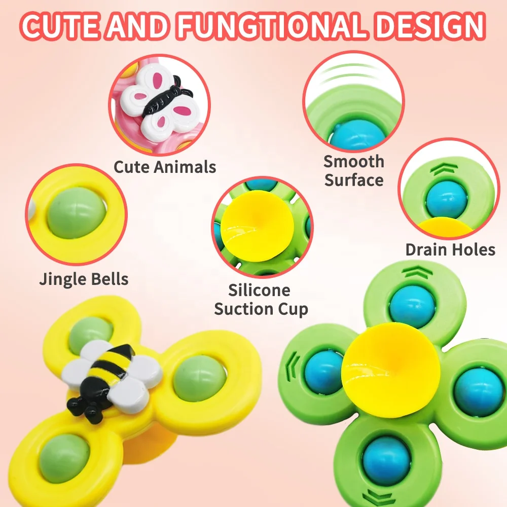 Hot Selling Suction Cup Spinner Toys Baby Fidget Spinner Toy Spinning Toys for Toddlers