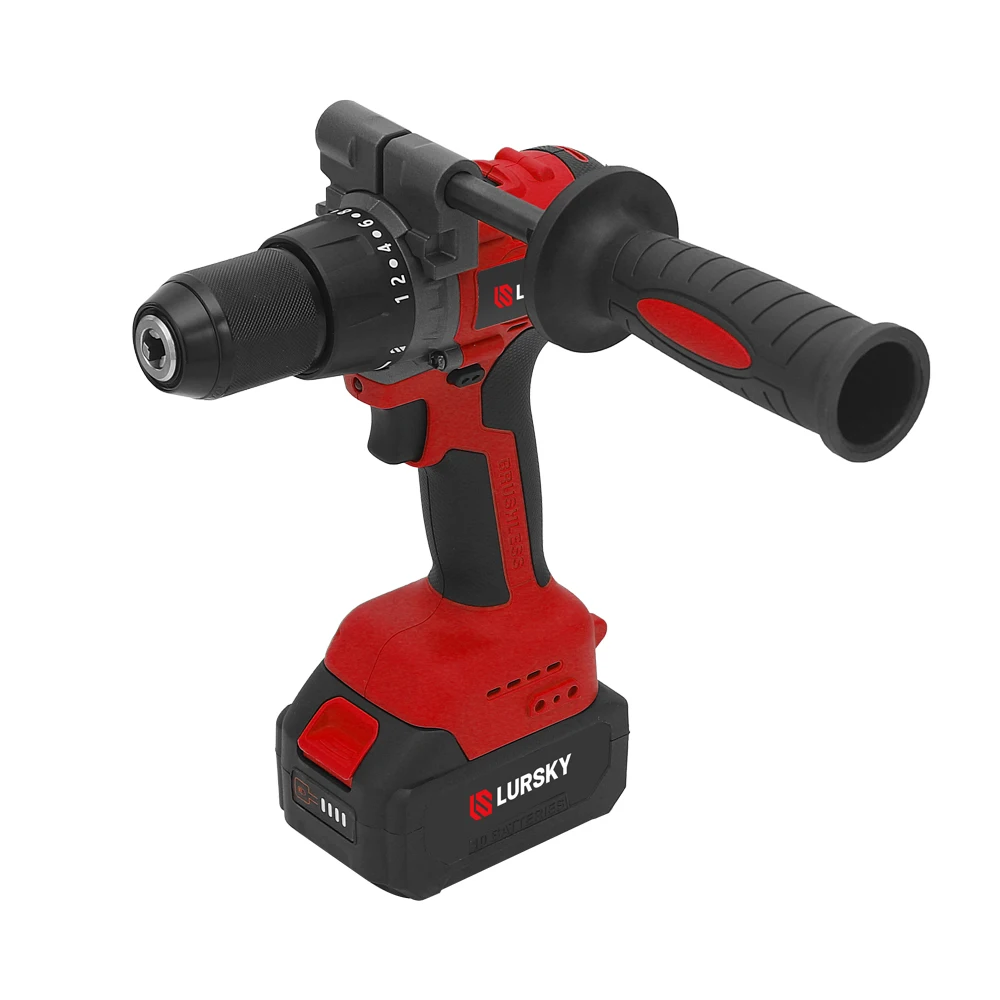 LURSKY powerful 2pcs 4.0Ah Battery cordless drill power hand impact drill driver drilling machine