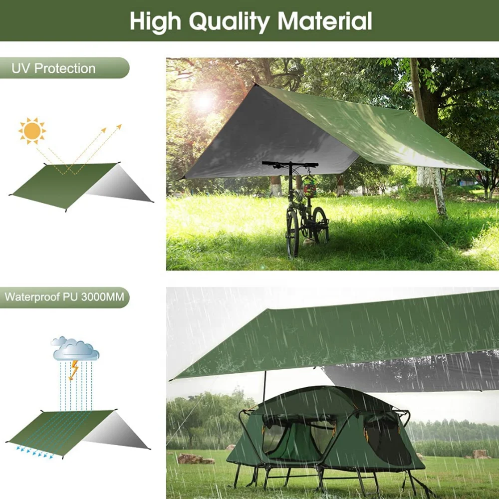  Wholesale 3*3M Square Outdoor Camping Waterproof Hammock Rain Fly Tent Tarp for Tourism Hiking Beach --