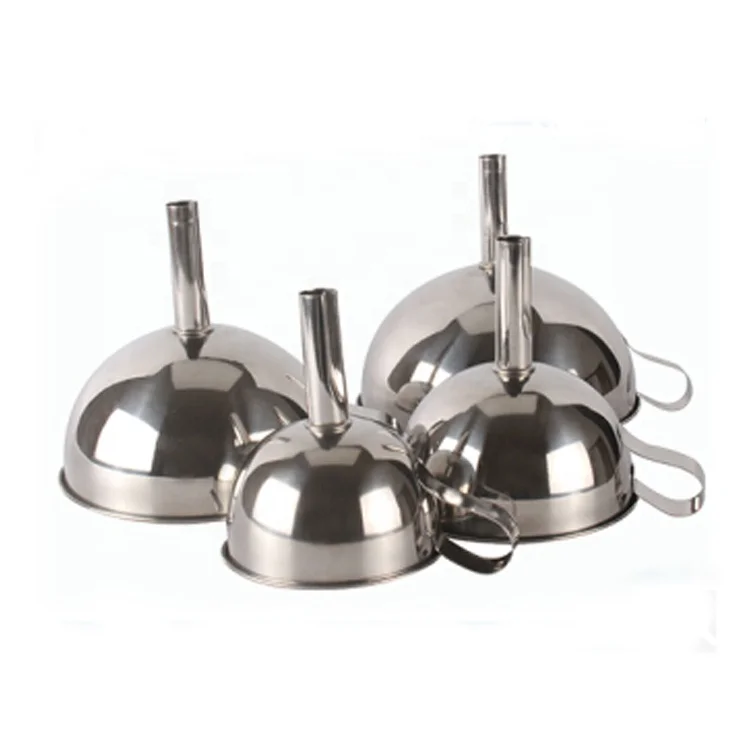 4 Size Sliver Color Stainless Steel Drain Funnel Customized Logo Acceptable Funnel