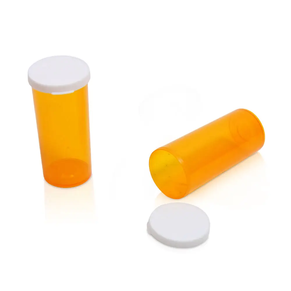 60 Dram Orange Plastic Pill Bottle Prescription Vials Container With Snap Caps Vials