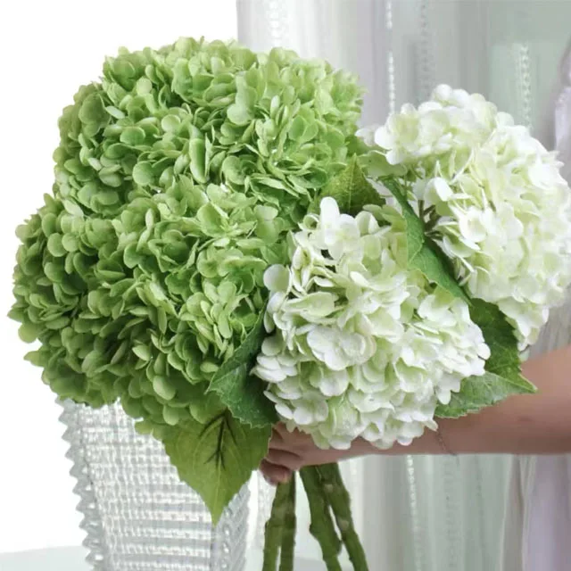 Real Touch Hydrangea Artificial Flower Large Hydrangeas Flowers Artificial Wedding Latex White Pink Hydrangea For Wedding