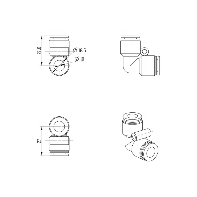 High Quality 6-12mm Pneumatic 3 Way Plastic Tube Hose Connector T Type Push To Connect Quick Fittings Equal Tee Formula
