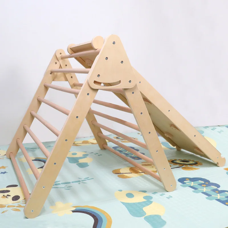Popular Wooden baby indoor exercise practice climbing fun toy baby climber and slider