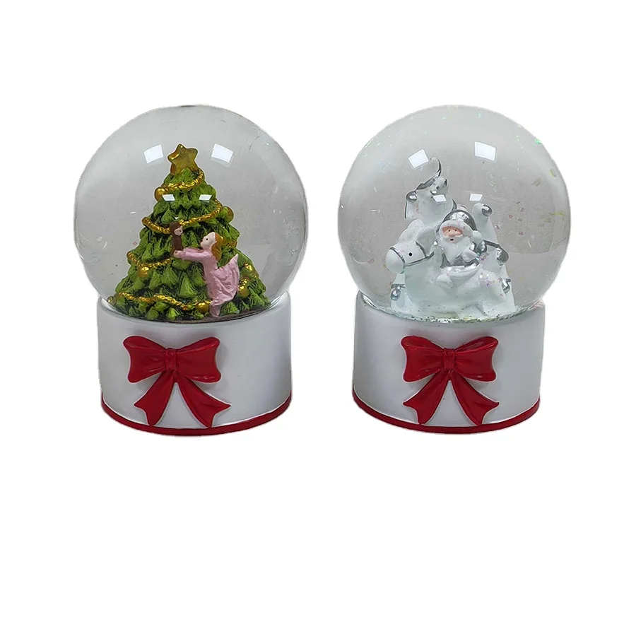 Customized Coffee cup shape snowman polyresin snowball glass snow globe for christmas gift