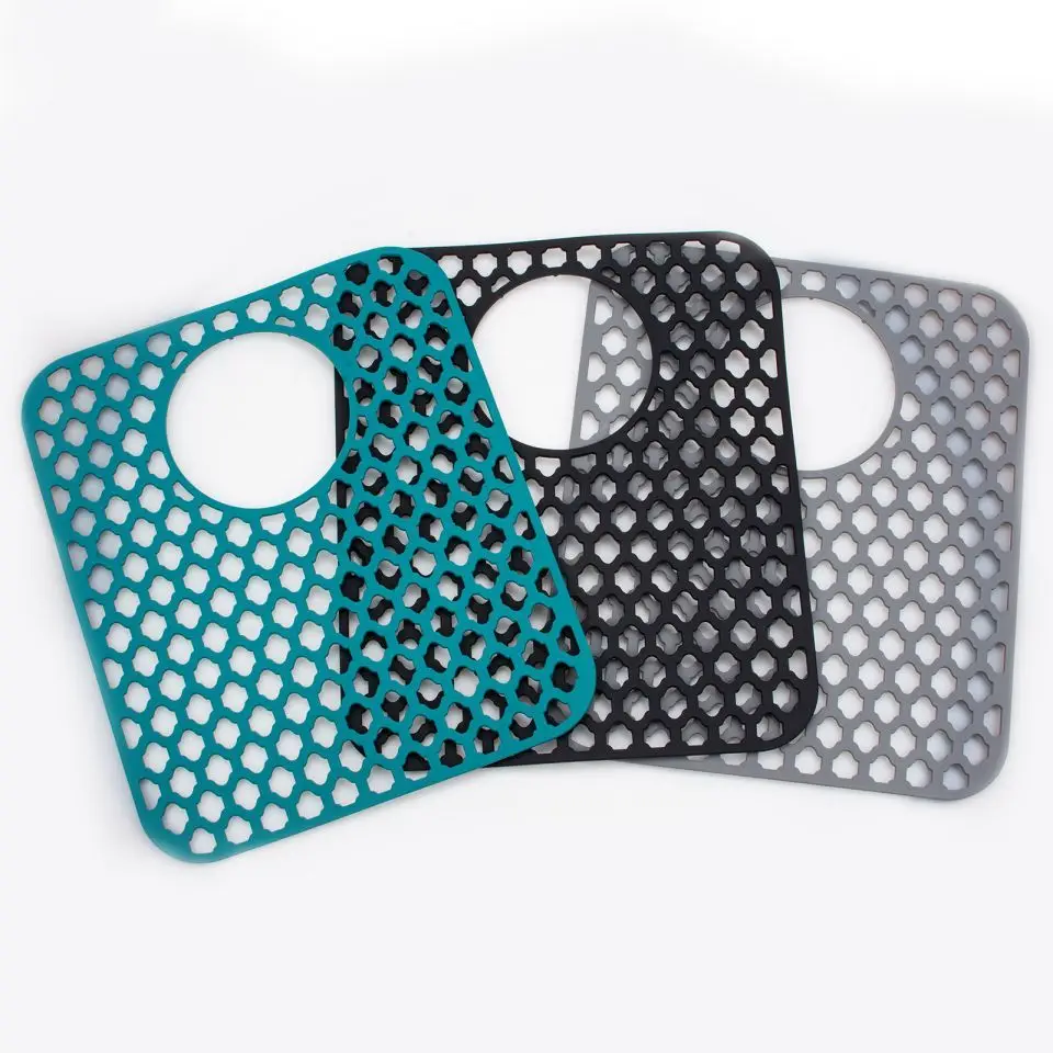 Customized Hot selling 2023 new arrival wholesale kitchen accessories 14 25 inch Silicone Folding Sink Insulation Mats