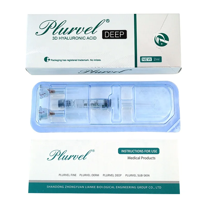 Plurvel 2ml Hyaluronic Acid Filler Injection Antiaging Injectable Facial Filler Gel For Lip Enhancement Nose Chin Filler