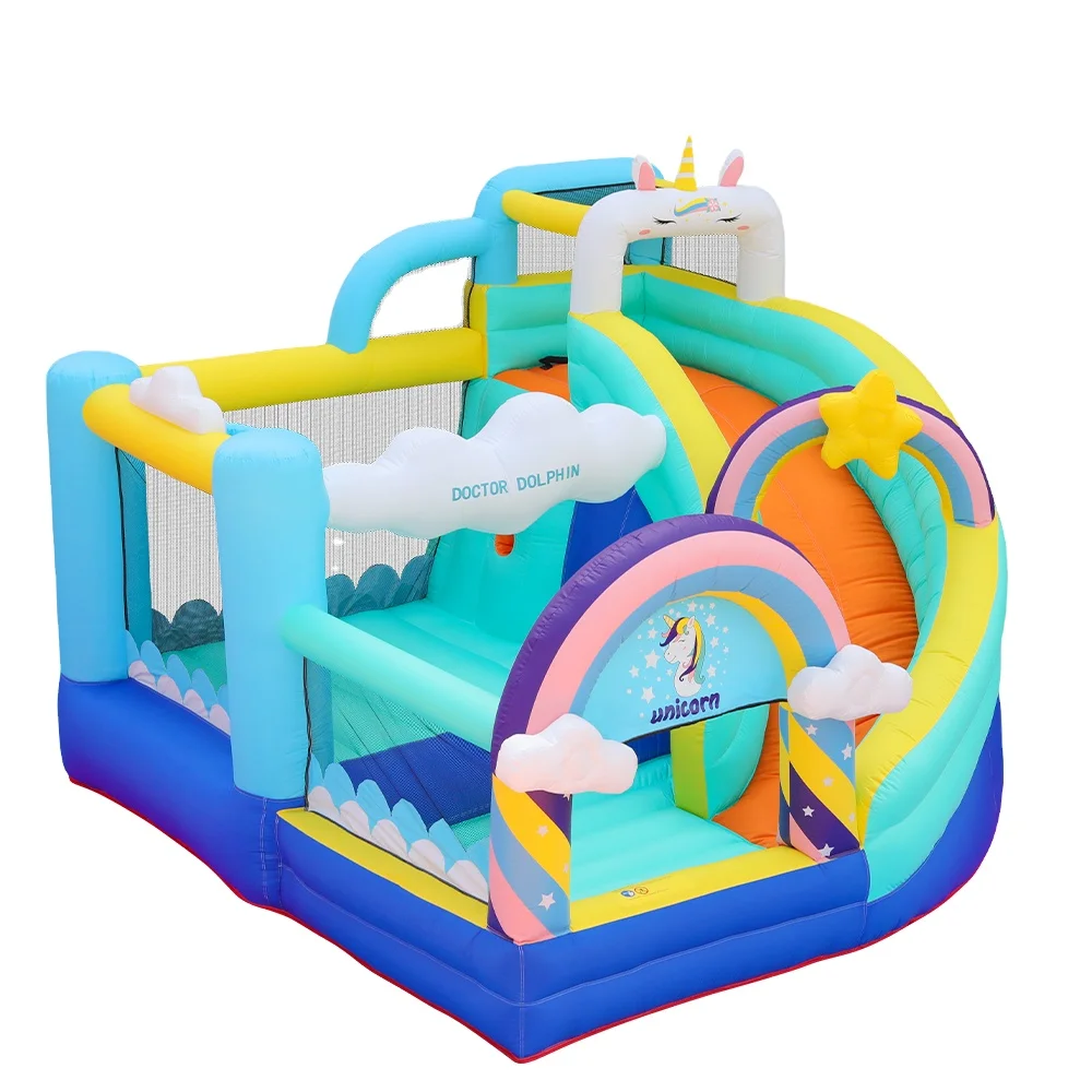 Doctor Dolphin Bounce House Slide with Blower Bounce House for Kids 5-12 Bounce House for Kids, Jumping Bouncy Castle