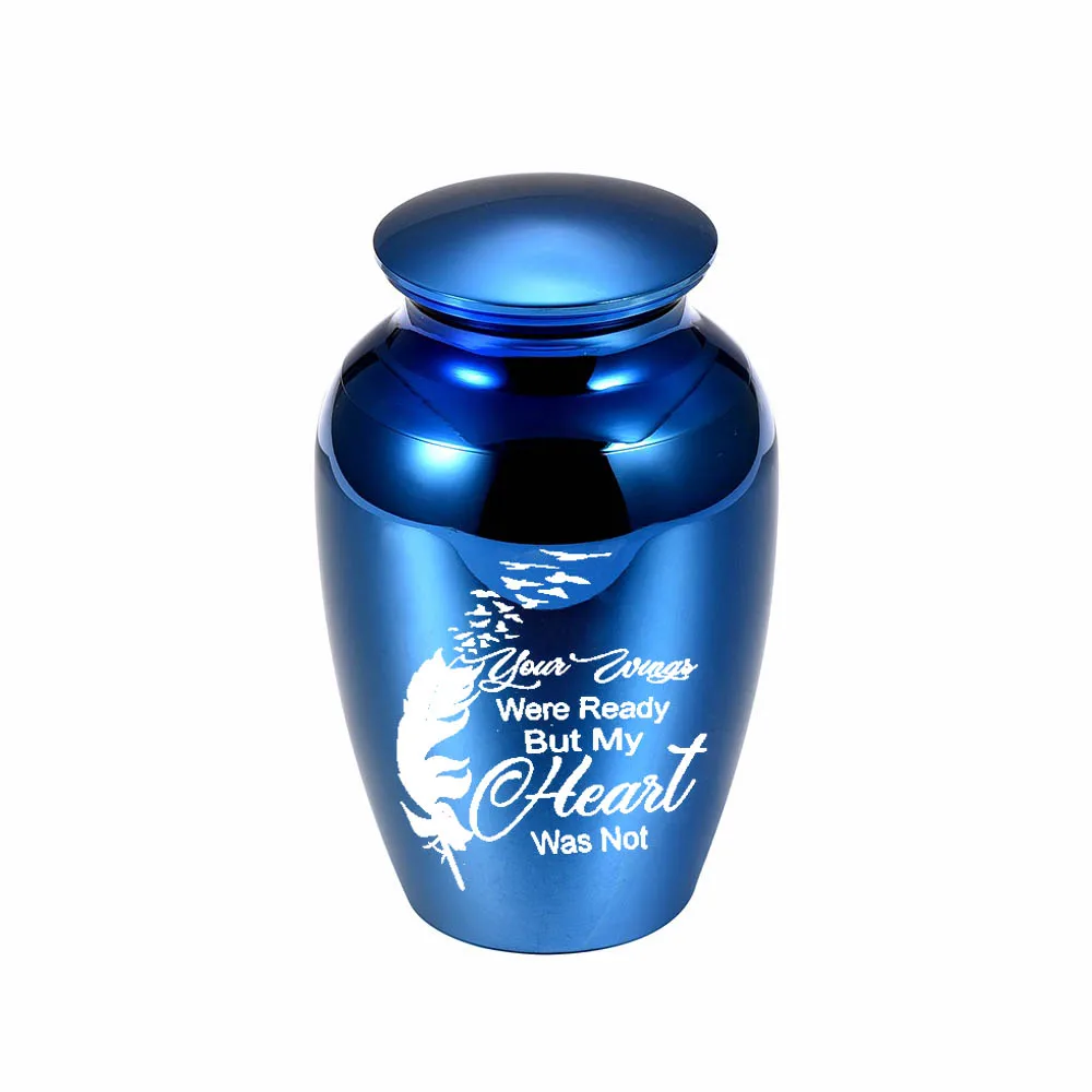 Small Cremation Urns for Human Ashes Angel Feather Decorative Stainless Steel Pet Keepsake Urn Mini Memorial Funeral Ash Holder
