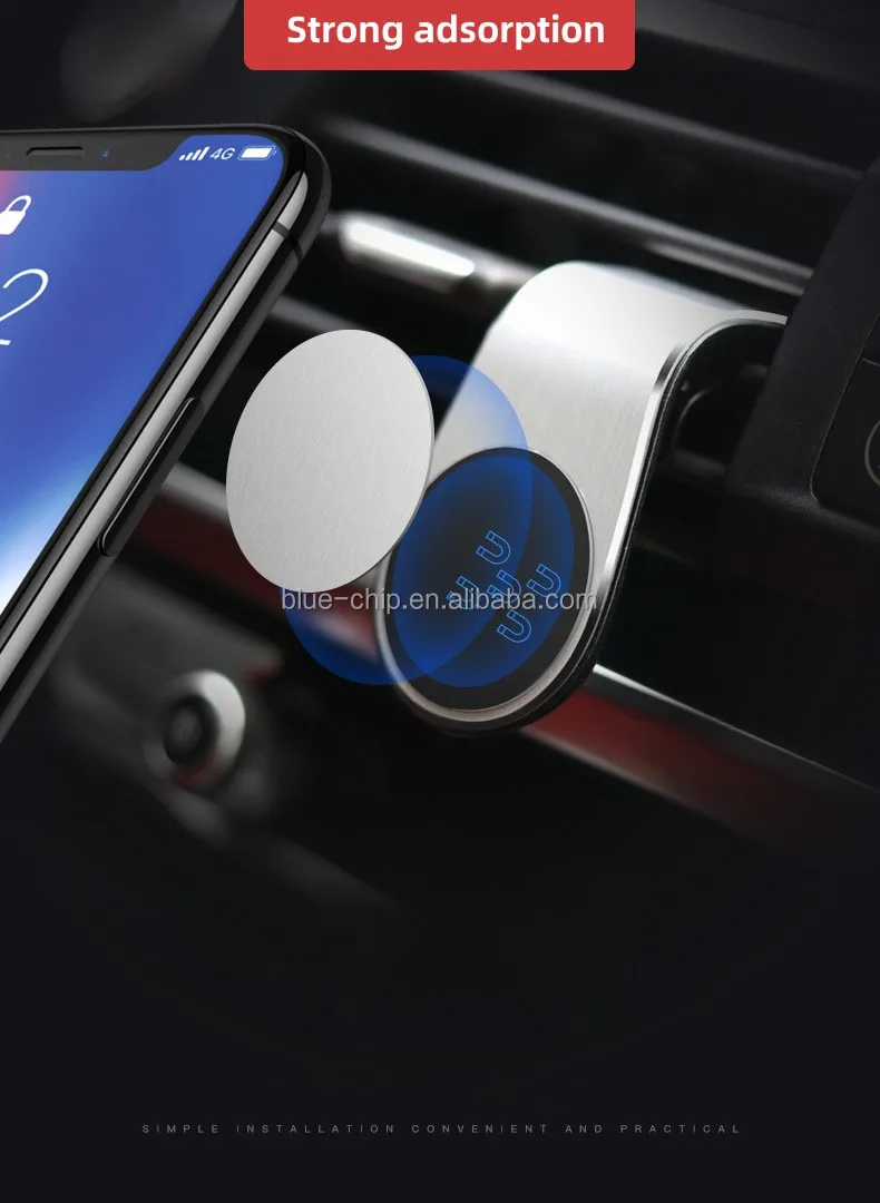 Hot Selling Strong Magnetic Aluminum Alloy Flexible Universial Air Vent Mobile Phone Stand Holder For Car Outlet