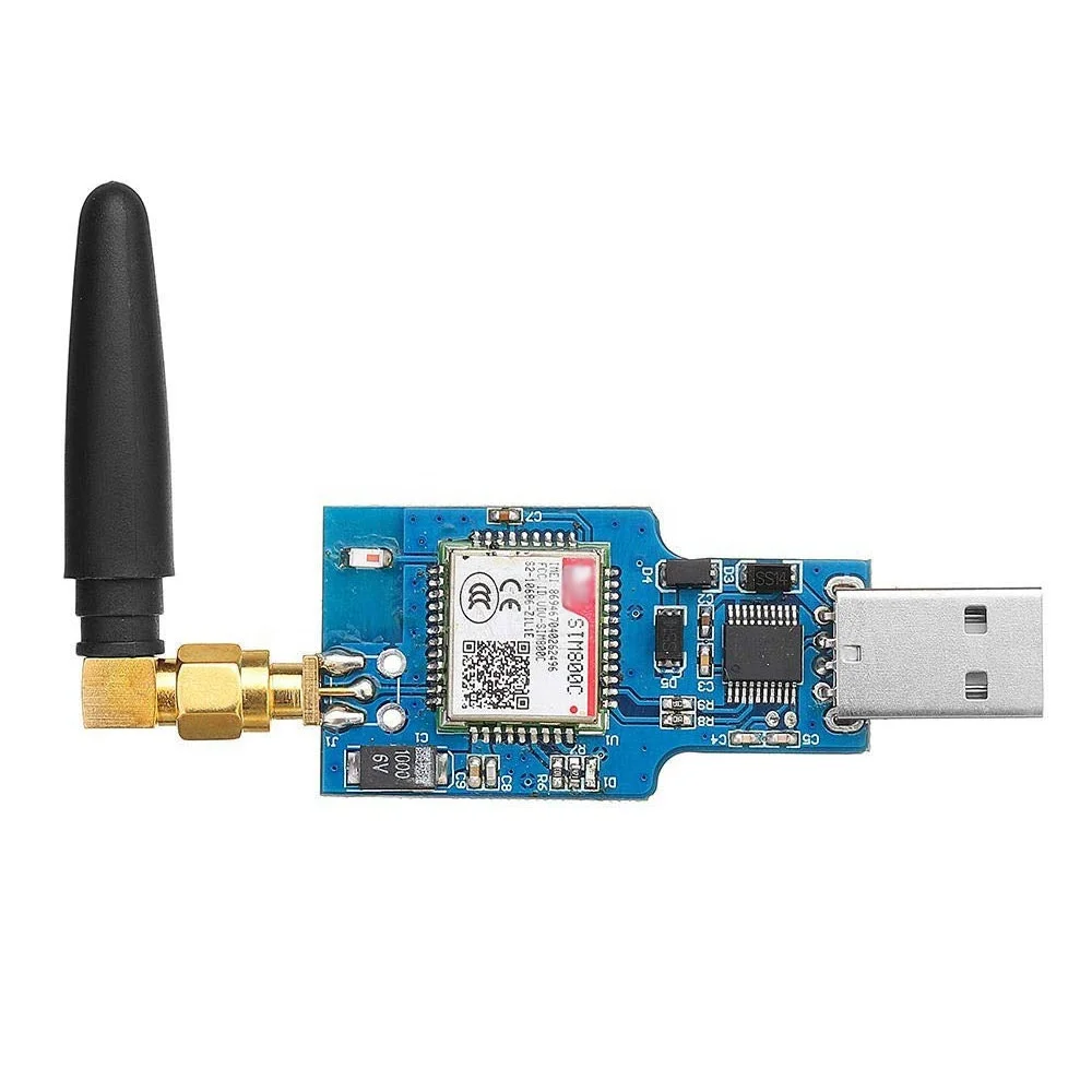 Четырёхдиапазонный модуль GSM GPRS SIM800C SIM800, модуль для беспроводной BT, SMS-сообщений с антенной, USB к GSM