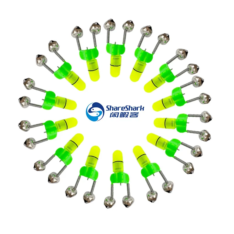 Рыболовные снасти, аксессуары, сигнализация поклевки, удочка, двойная пружина со светодиодной подсветкой, Колокольчик для ночной рыбалки