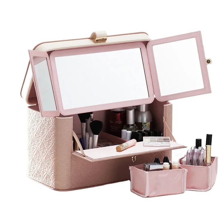 Hot Selling Multi-function Import Pu Leather Jewelry Cosmetic Bags Cases