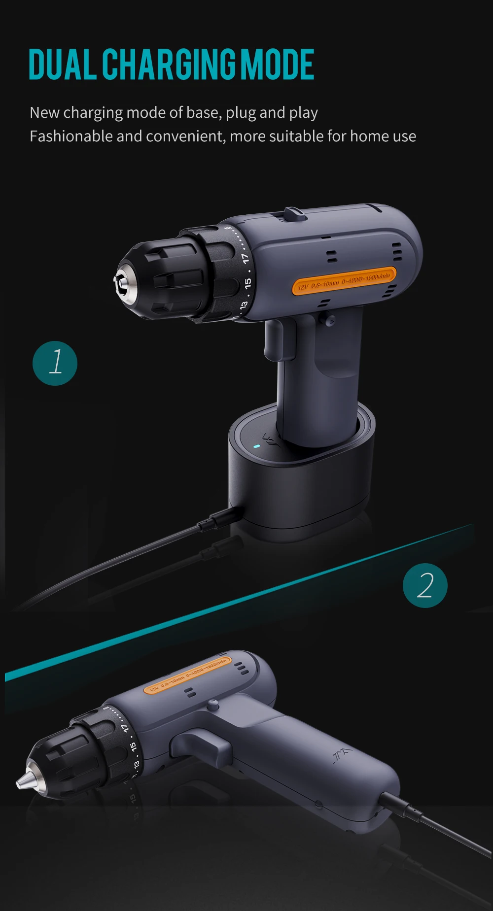 JIMIBOX X1-C Rechargeable Power Tool Hand Drill Cordless Drill Set